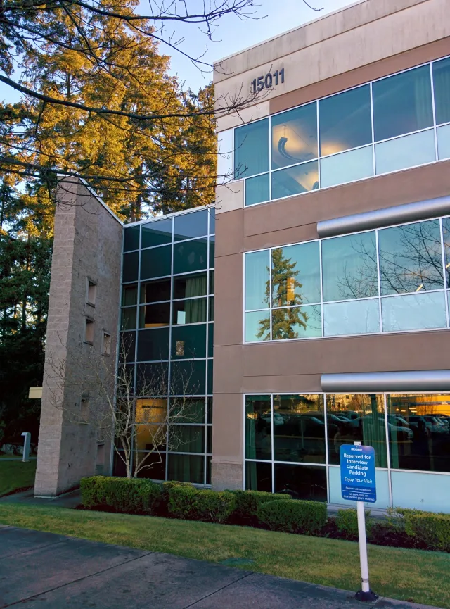 Microsoft’s Building 111 on the Redmond campus.