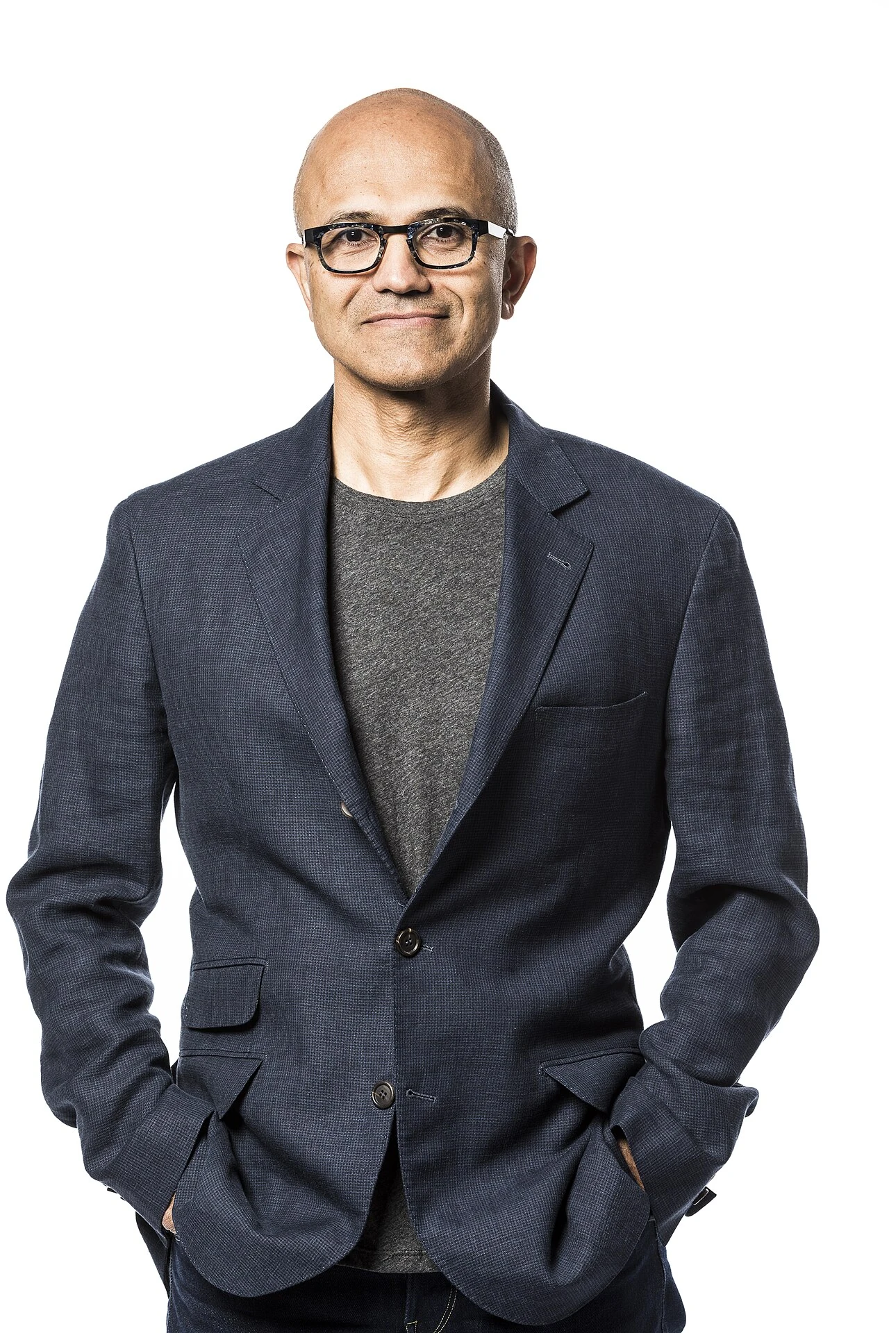 Microsoft CEO Satya Nadella in a studio portrait