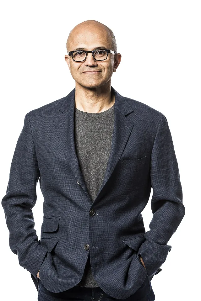 Microsoft CEO Satya Nadella in a studio portrait